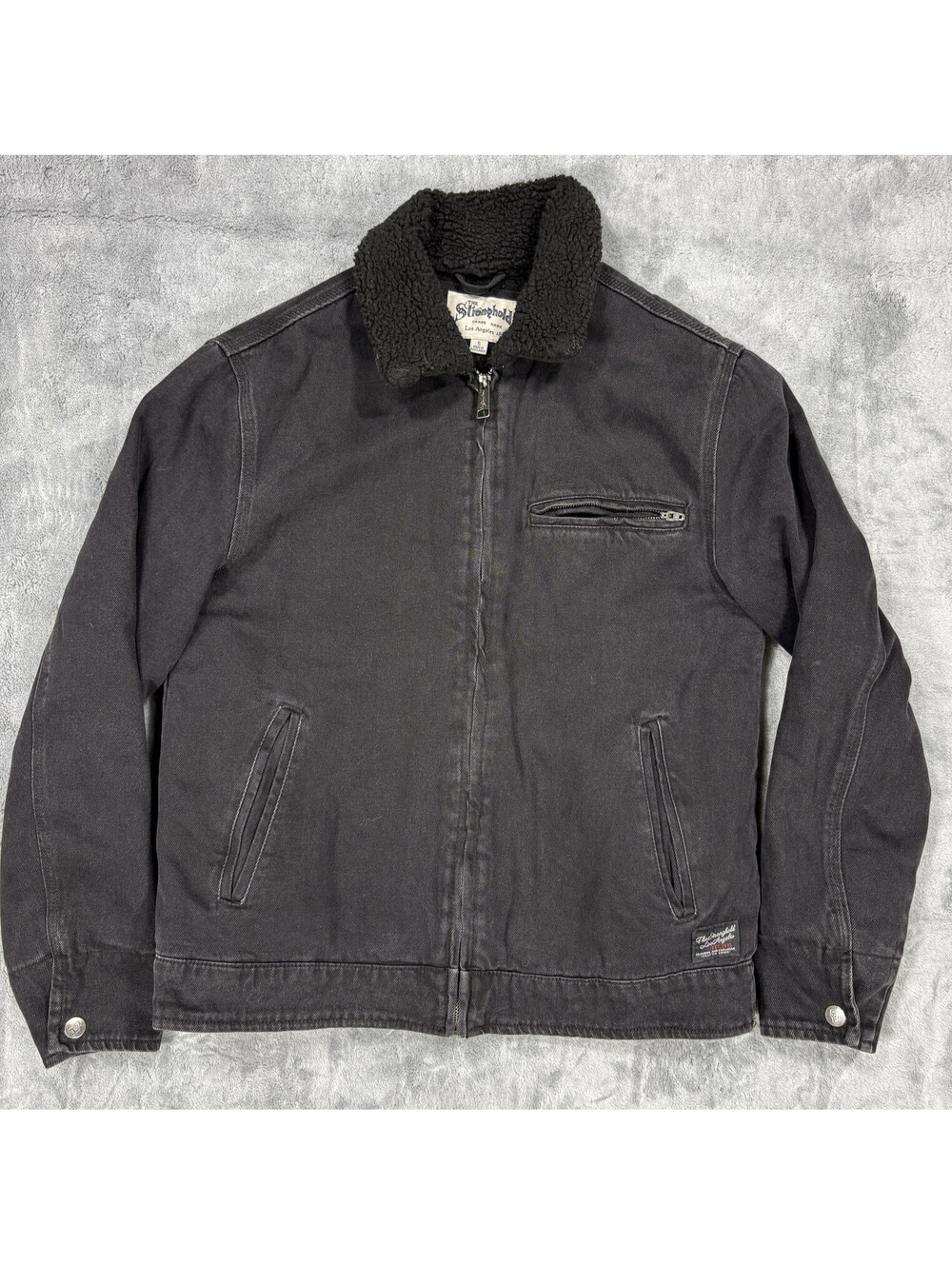 The Stronghold Los Angeles Mens Small Black Sherpa Lined Cotton Work Jacket